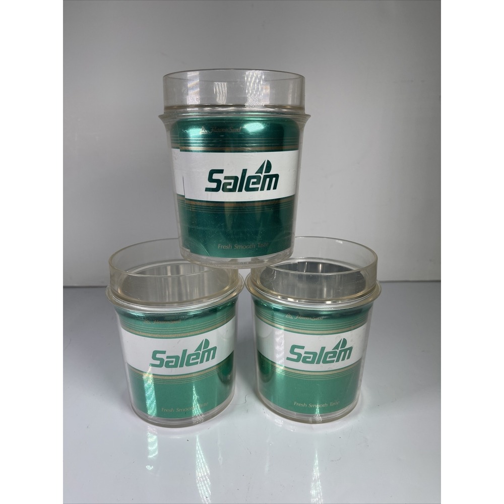 Vtg Advertising Salem Cigarettes  LOT of (3) Thermo- Serv Tumblers USA Cups Mugs